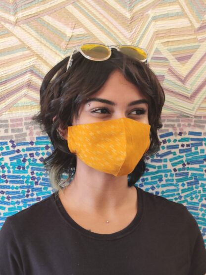 Stay Safe Yellow Woven Mask
